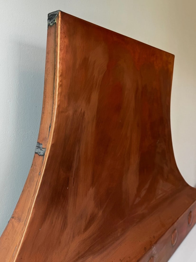 Grand Georgian Revival Copper Fireplace Hood Canopy Hand-Hammered Masterpiece - 18