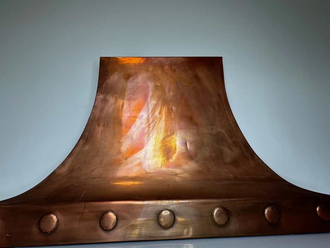 Grand Georgian Revival Copper Fireplace Hood Canopy Hand-Hammered Masterpiece - 3