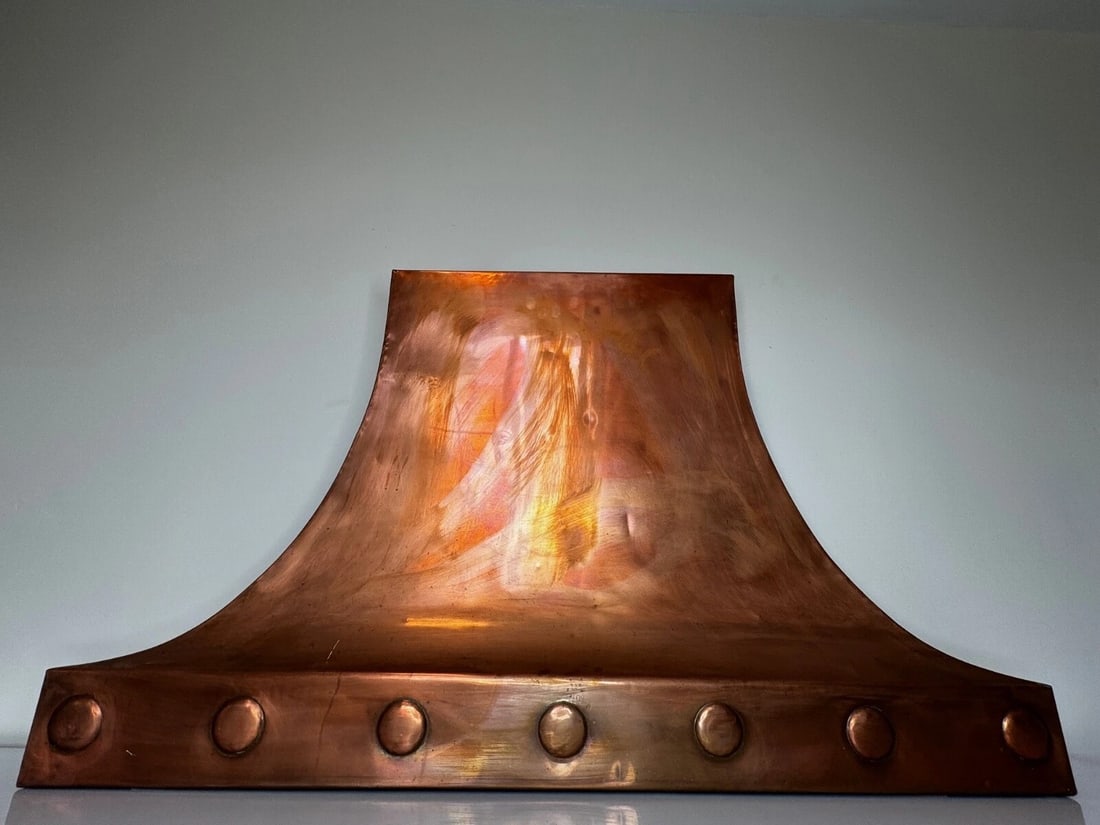 Grand Georgian Revival Copper Fireplace Hood Canopy Hand-Hammered Masterpiece - 4