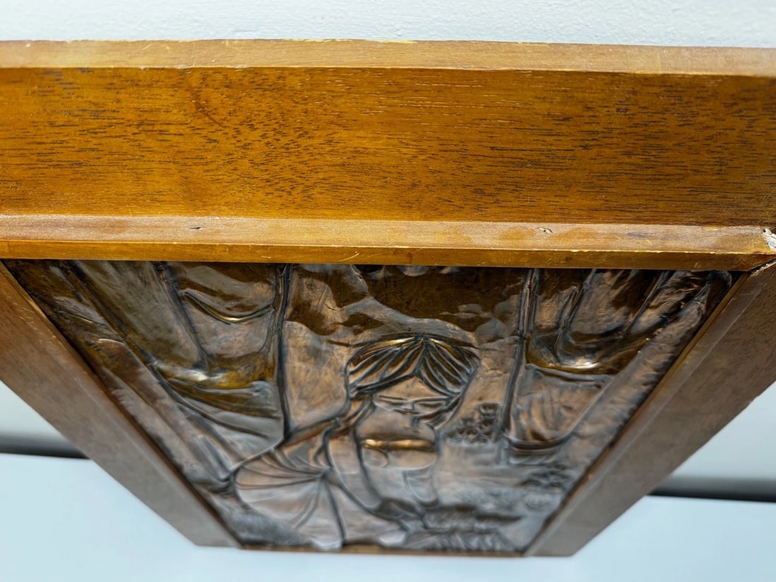 Mid-Century Eastern European Copper Harvest Maiden Hand-Worked Modernist Relief - 15