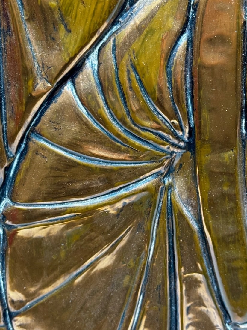 Mid-Century Eastern European Copper Harvest Maiden Hand-Worked Modernist Relief - 9