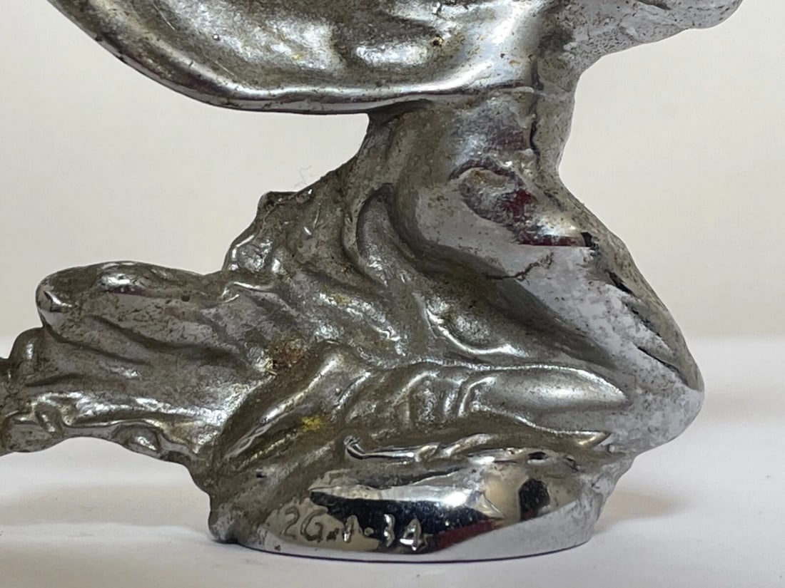 Rare Rolls Royce Kneeling Spirit Of Ecstasy Car Mascot By Charles Sykes C1934 - 17