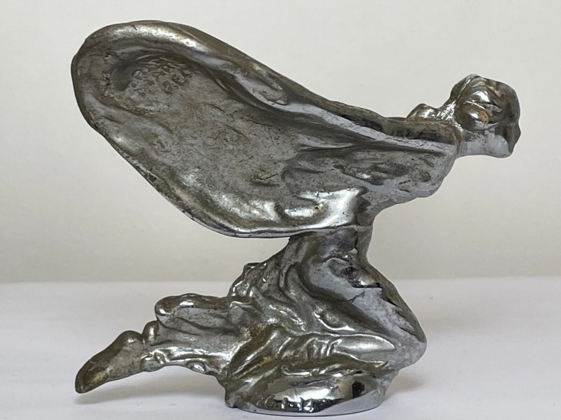 Rare Rolls Royce Kneeling Spirit Of Ecstasy Car Mascot By Charles Sykes C1934 - 3