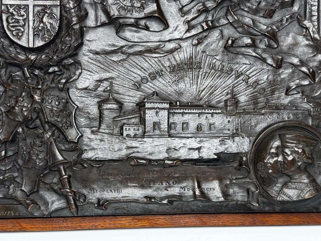 19th Century Bronze Sculpture Castello Sforzesco Milan Sforza Visconti Heraldry - 10