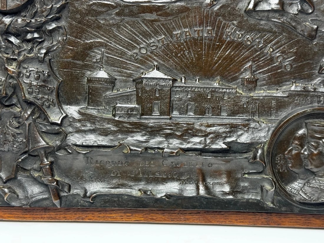 19th Century Bronze Sculpture Castello Sforzesco Milan Sforza Visconti Heraldry - 7