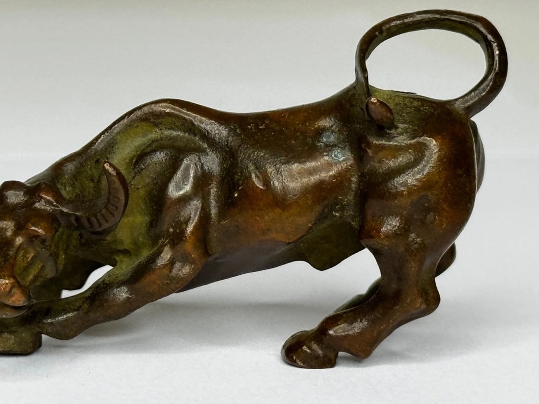 Miniature Set Chinese Qing Dynasty Bronze Water Buffalo Sculptures 19th Century - 11