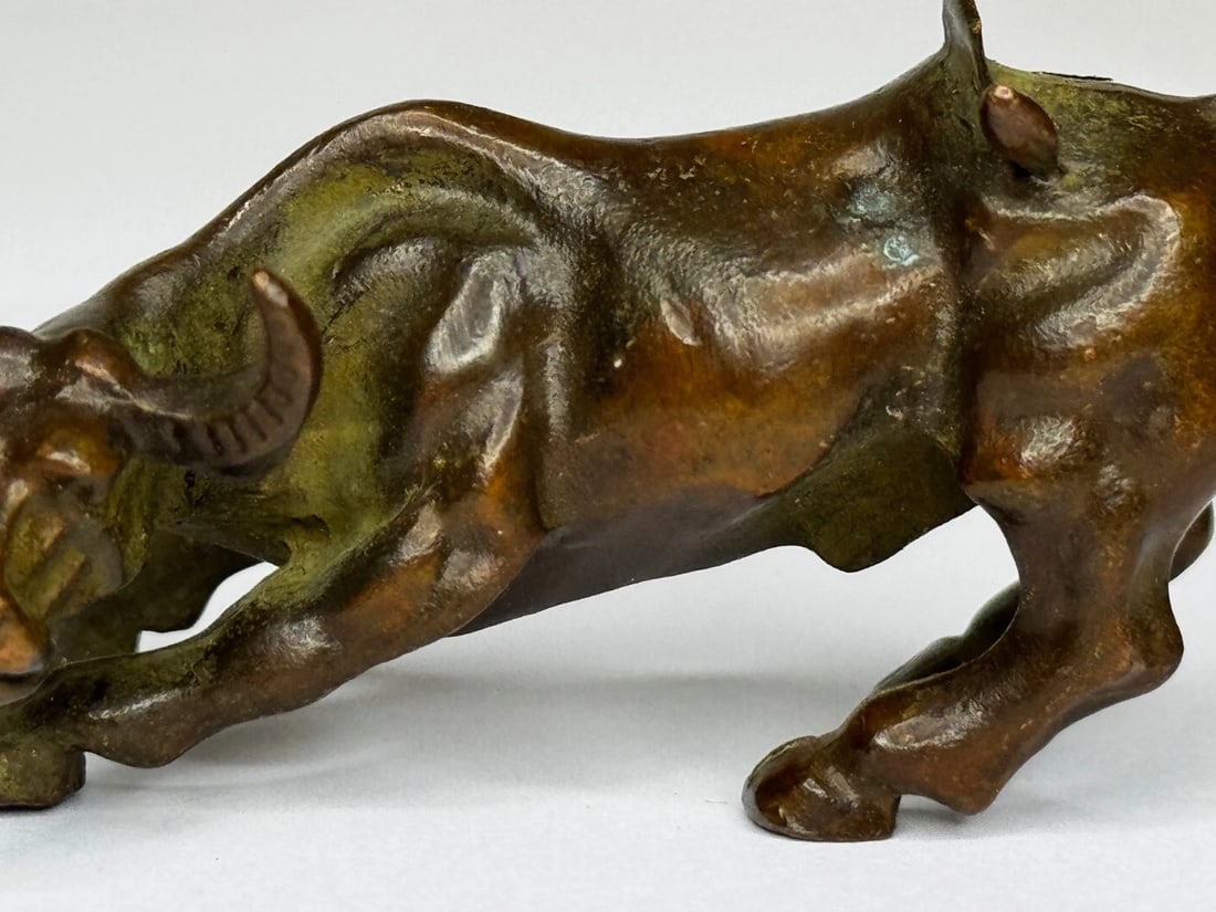 Miniature Set Chinese Qing Dynasty Bronze Water Buffalo Sculptures 19th Century - 12