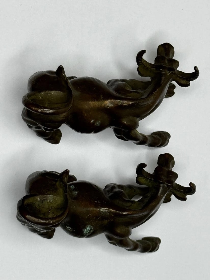 Miniature Set Chinese Qing Dynasty Bronze Water Buffalo Sculptures 19th Century - 19