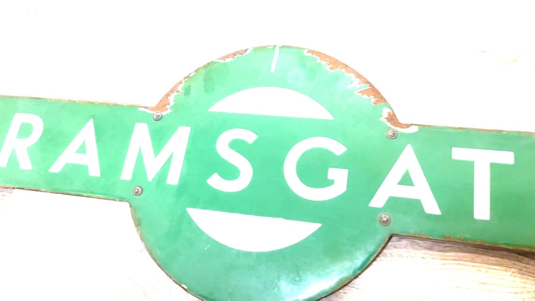 Landmark Railway Heritage Southern Railway Enamel Target Sign Ramsgate Station - 2