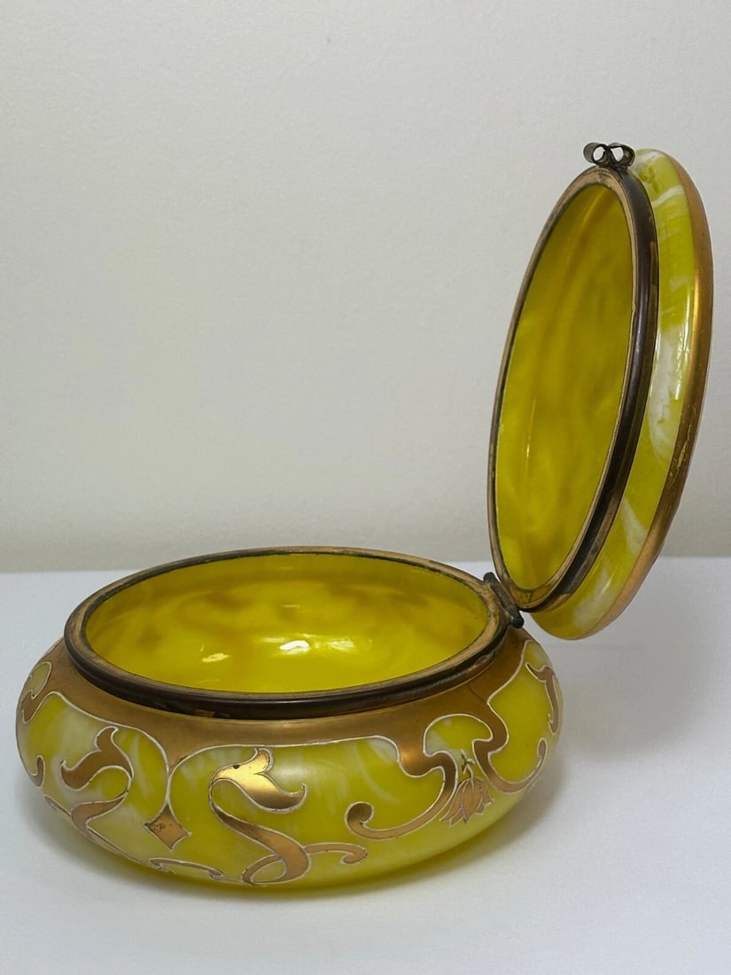 Original Loetz Jugendstil Art Glass Trinket Box - 17