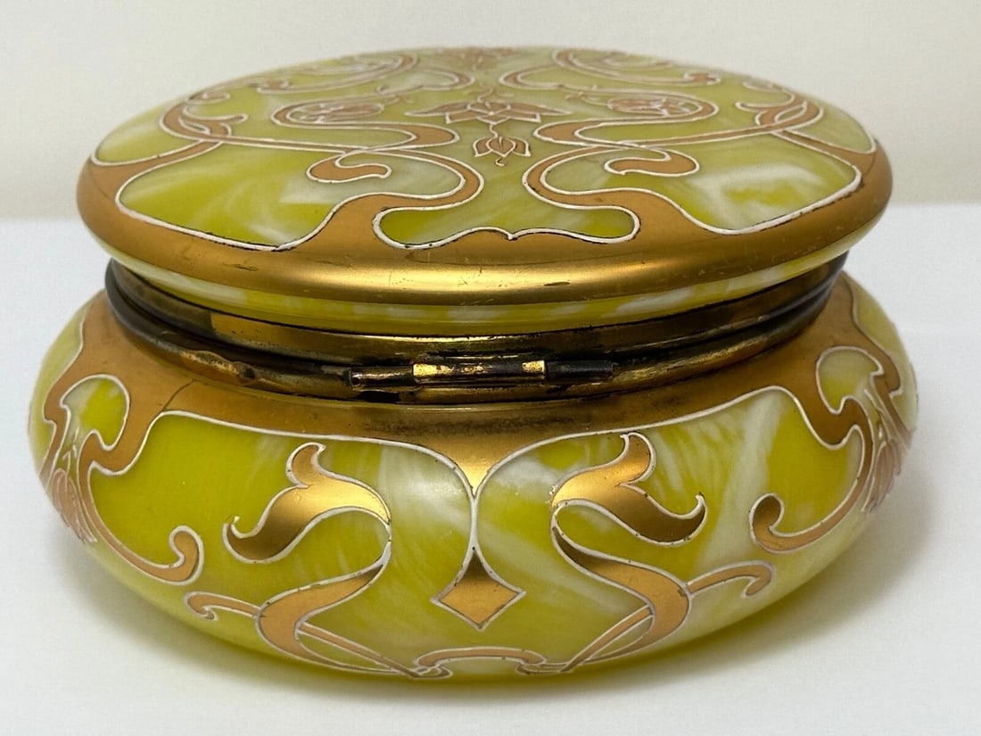 Original Loetz Jugendstil Art Glass Trinket Box - 20