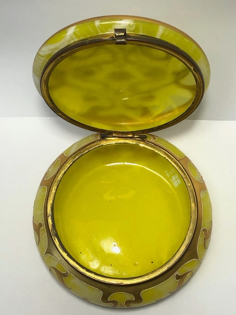Original Loetz Jugendstil Art Glass Trinket Box - 9