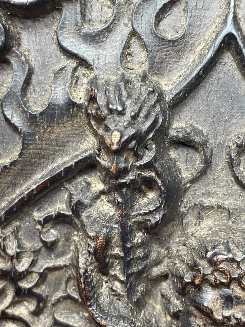 Late Qing Chinese Buddhist Carved Sculpture Wrathful Vajrapāṇi Temple Guardian - 8