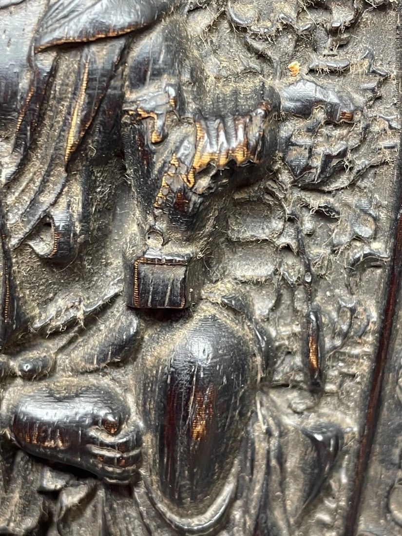 Late Qing Chinese Buddhist Carved Sculpture Wrathful Vajrapāṇi Temple Guardian - 9