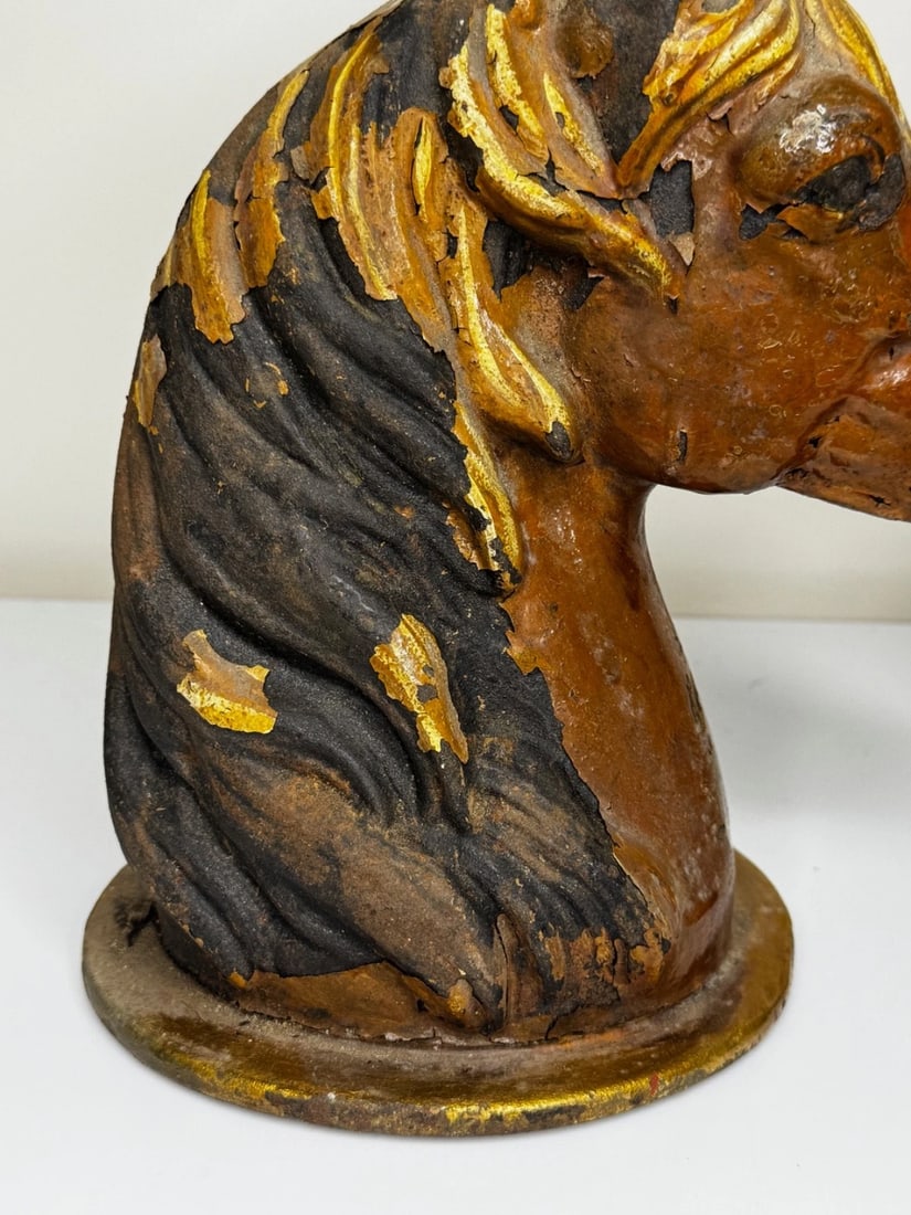 Pair Horse Head Gatepost Finials Attributed Glasgow School Macfarlane’s Foundry - 16