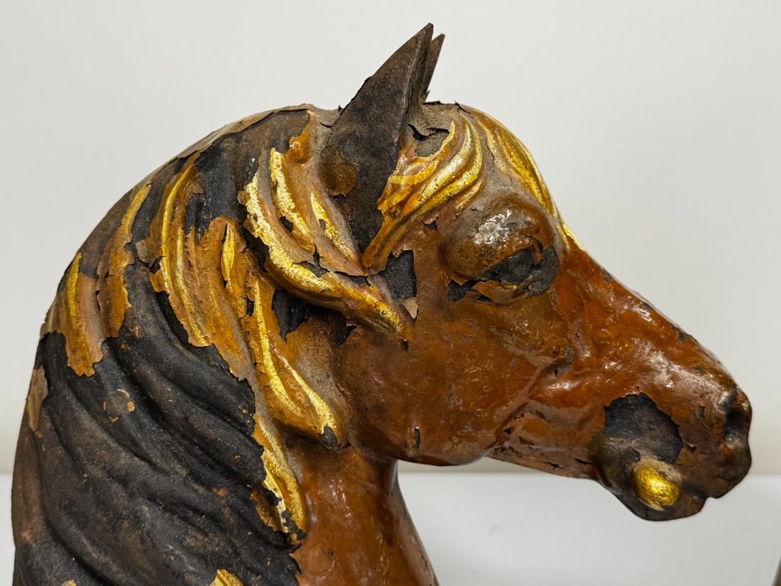 Pair Horse Head Gatepost Finials Attributed Glasgow School Macfarlane’s Foundry - 17