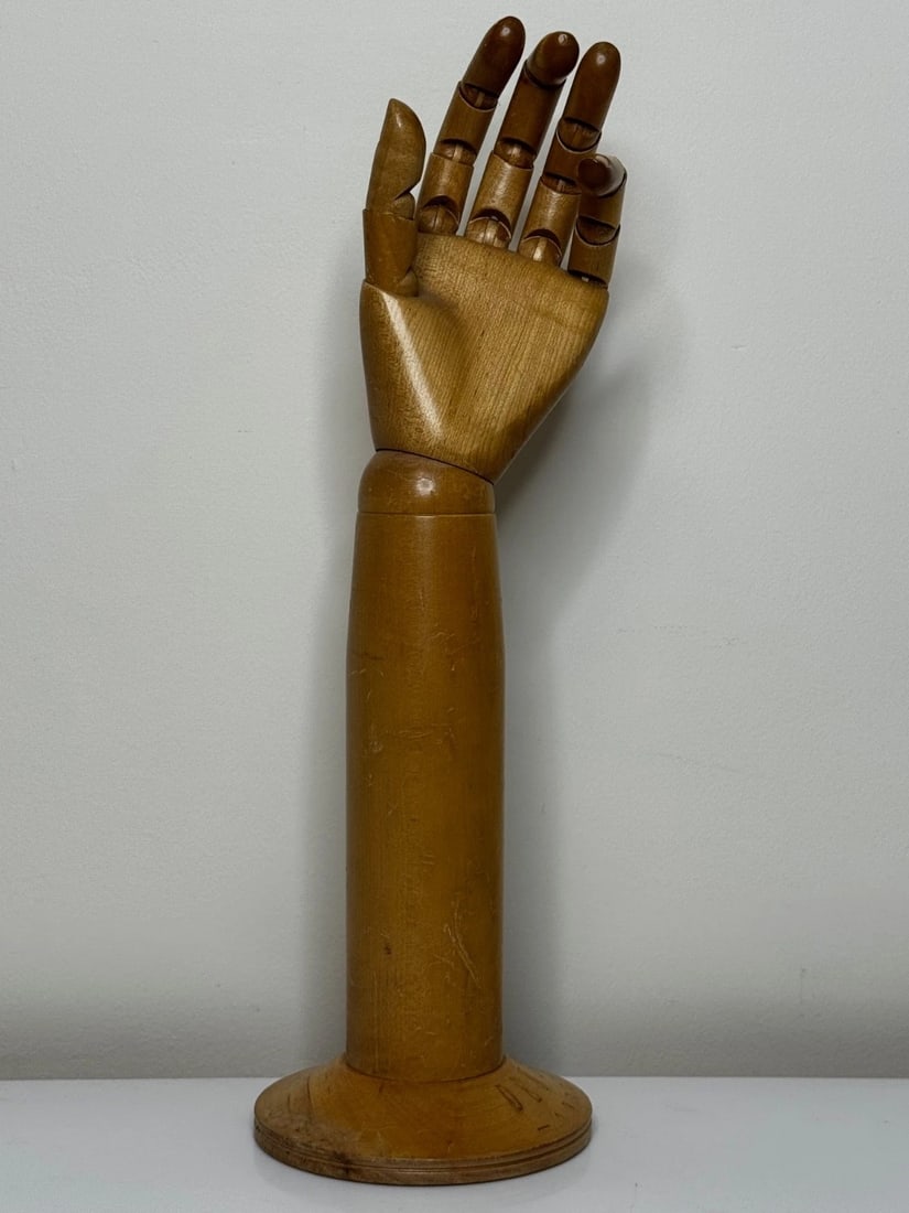 Rare Retail Stand Articulated Hand Model For Dents of Worcester Gloves C1920 - 3