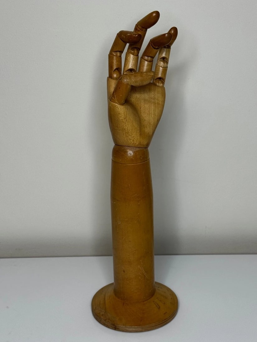Rare Retail Stand Articulated Hand Model For Dents of Worcester Gloves C1920 - 4