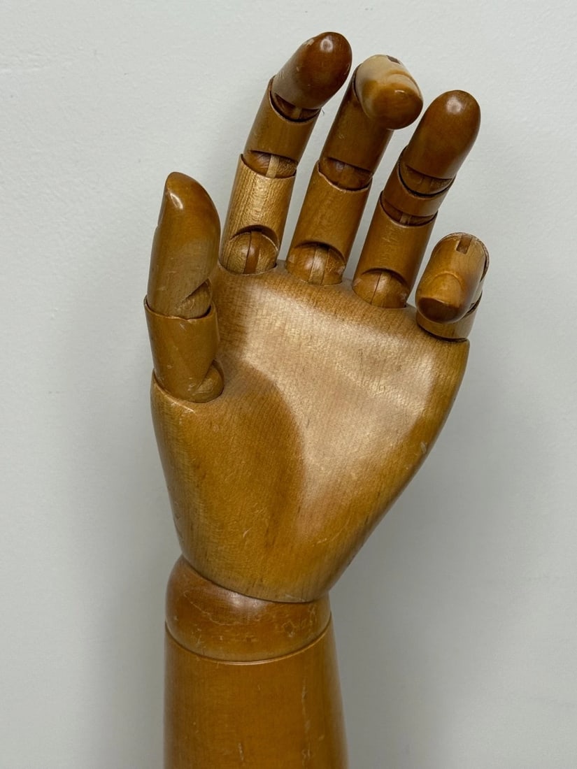 Rare Retail Stand Articulated Hand Model For Dents of Worcester Gloves C1920 - 5