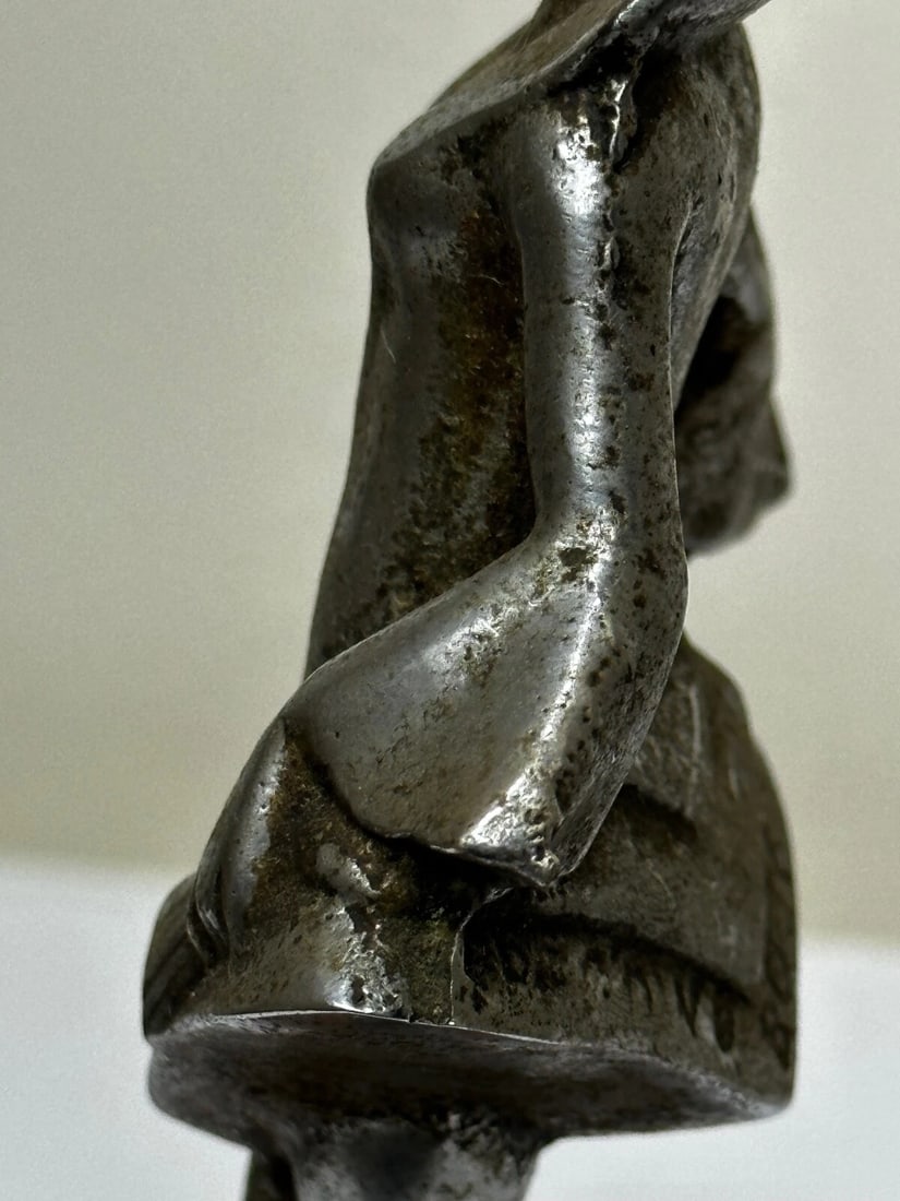 Original Art Deco British Chromed Bronze Lady Dancer Car Mascot Figurine - 20