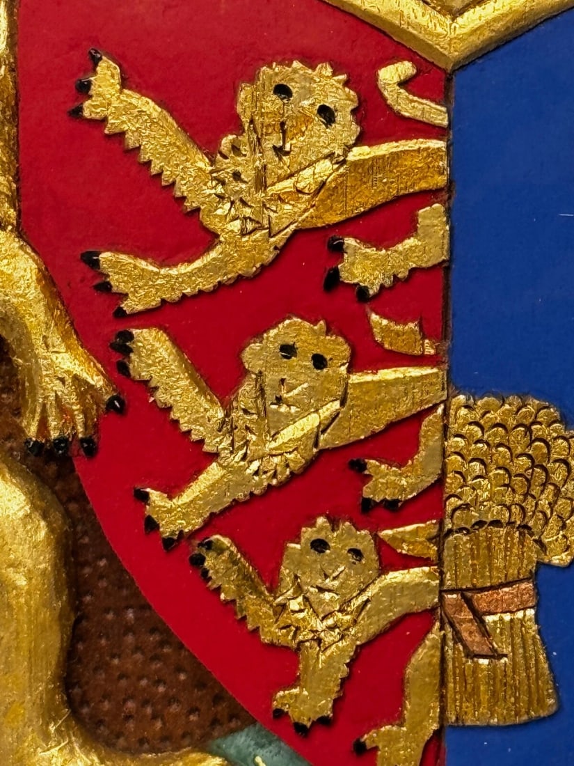Heraldic Armorial Shire Coat Arms Of Chester Plaster Wall Sculpture In Case - 18