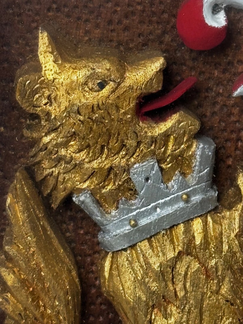 Heraldic Armorial Shire Coat Arms Of Chester Plaster Wall Sculpture In Case - 20