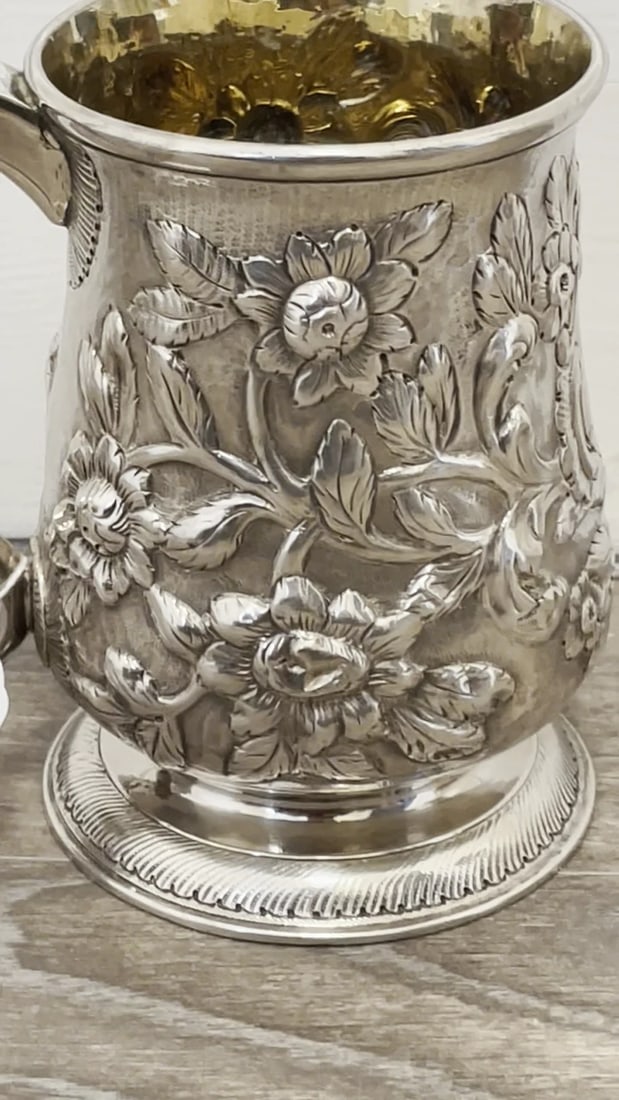18th Century Sterling Silver Gilded Tankard C1774 By John Langlands Newcastle - 2