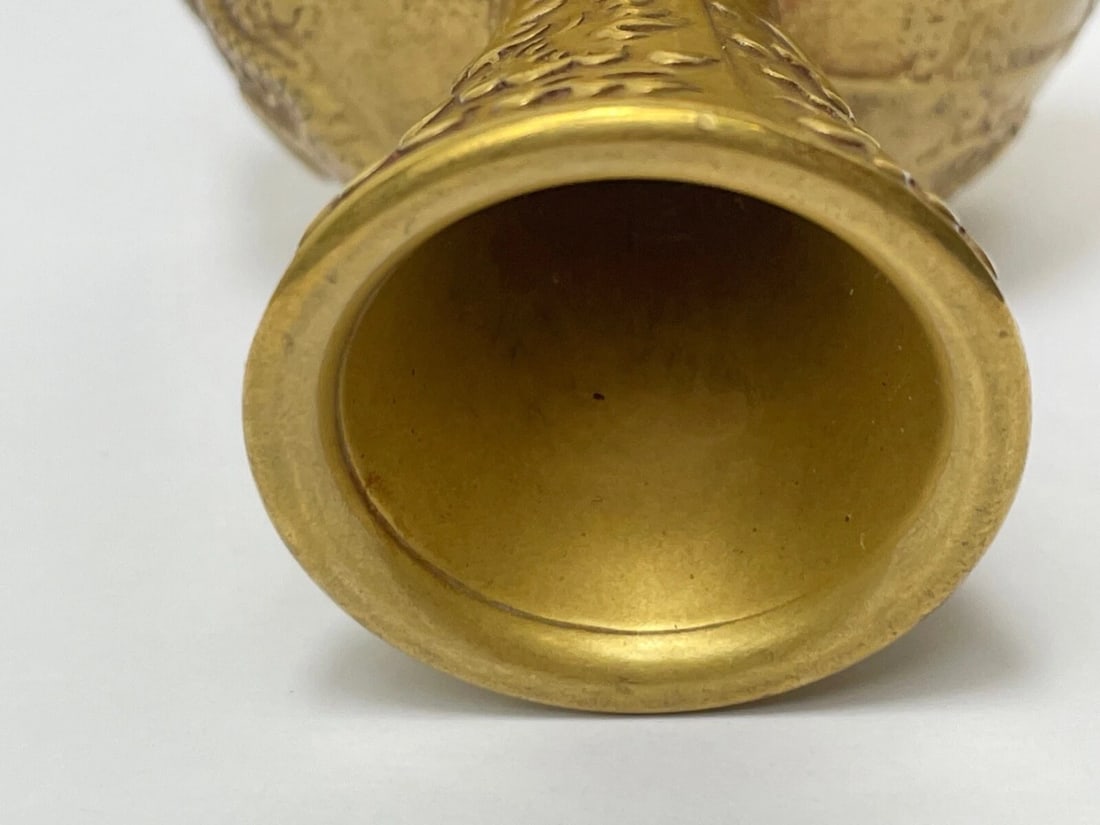 Small Chinese Qing Dynasty Gilded Bronze Drinking Vessel Dragon Wine Goblet - 6