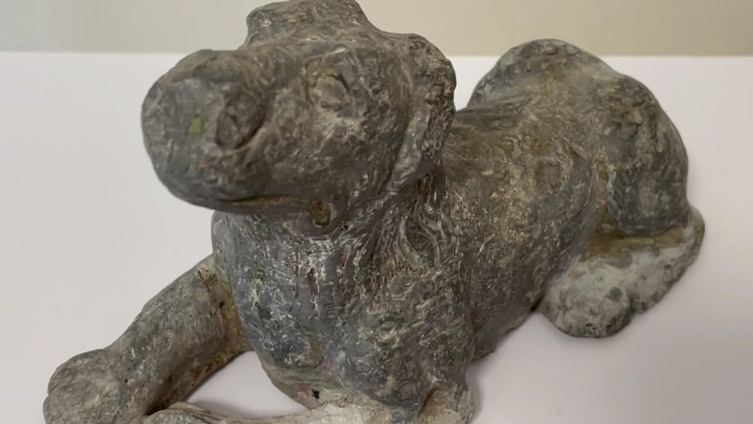 Small C1760 Lead Recumbent Hound Dog Sculpture In the Manner of John Cheere - 2