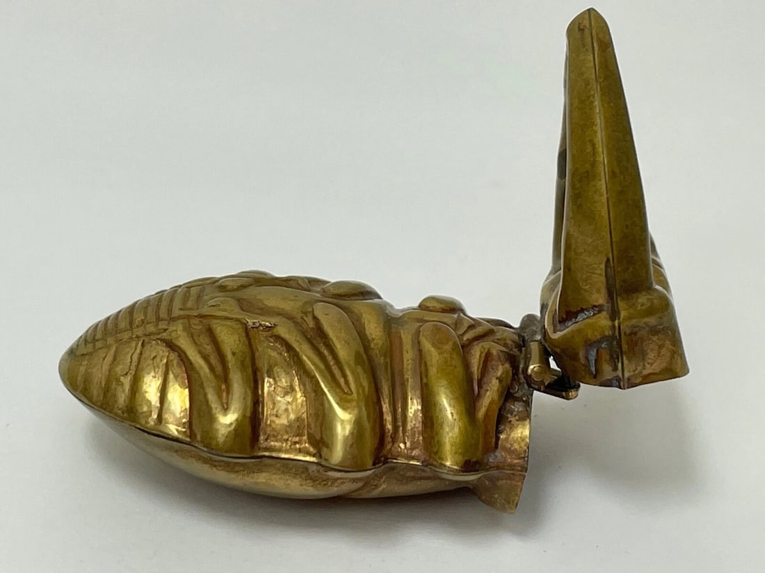 English Late 19th Century Antique Vesta Match Case Stag Beetle With Pincers - 8