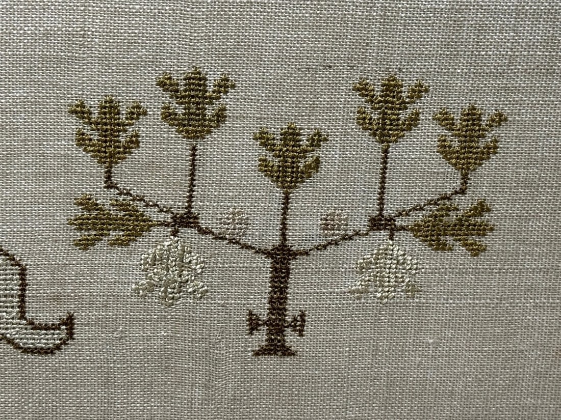 Stag Looking At Bee Tapestry Sampler By Rachel 1831 Oswestry National School - 11