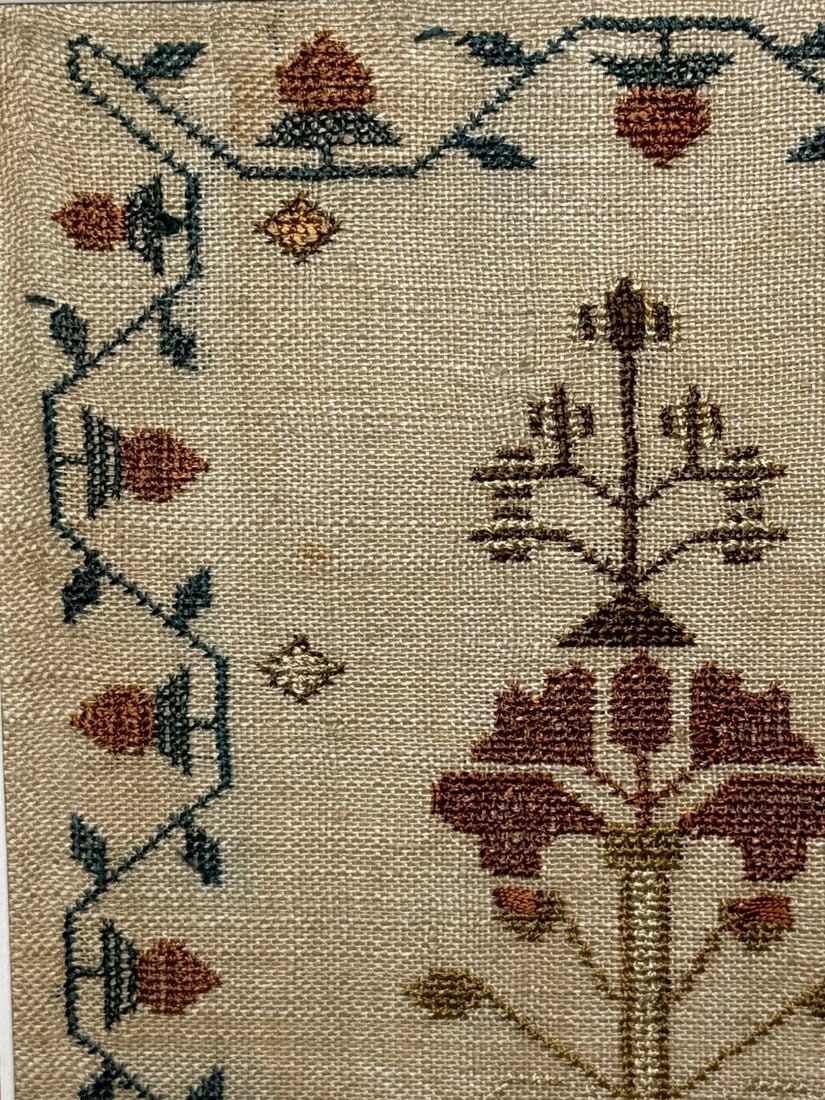 Stag Looking At Bee Tapestry Sampler By Rachel 1831 Oswestry National School - 15