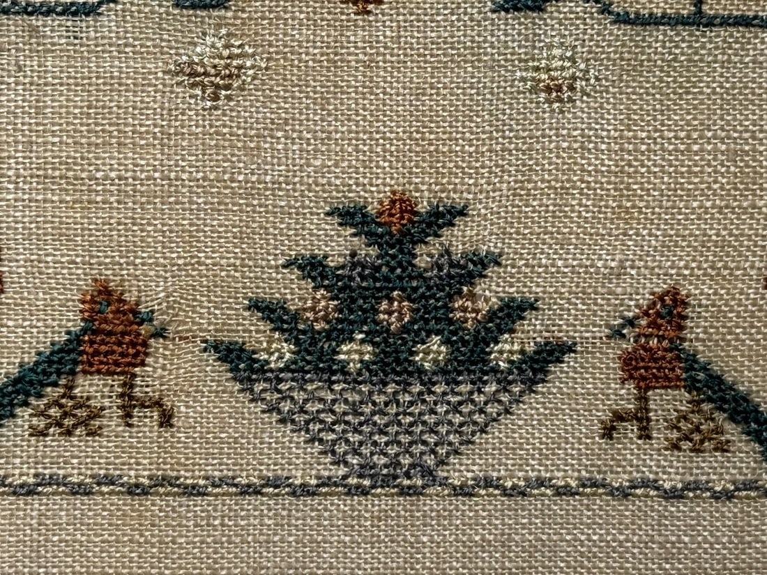 Stag Looking At Bee Tapestry Sampler By Rachel 1831 Oswestry National School - 19