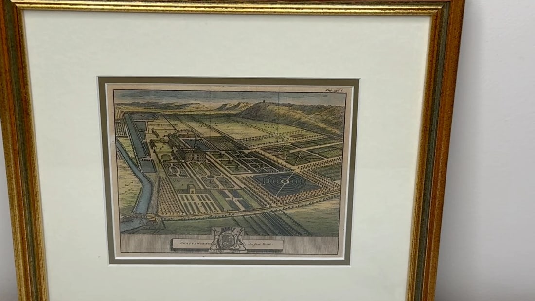 Chatsworth House, Derbyshire 18th Century Copper Engraving After Leonard Knyff - 2