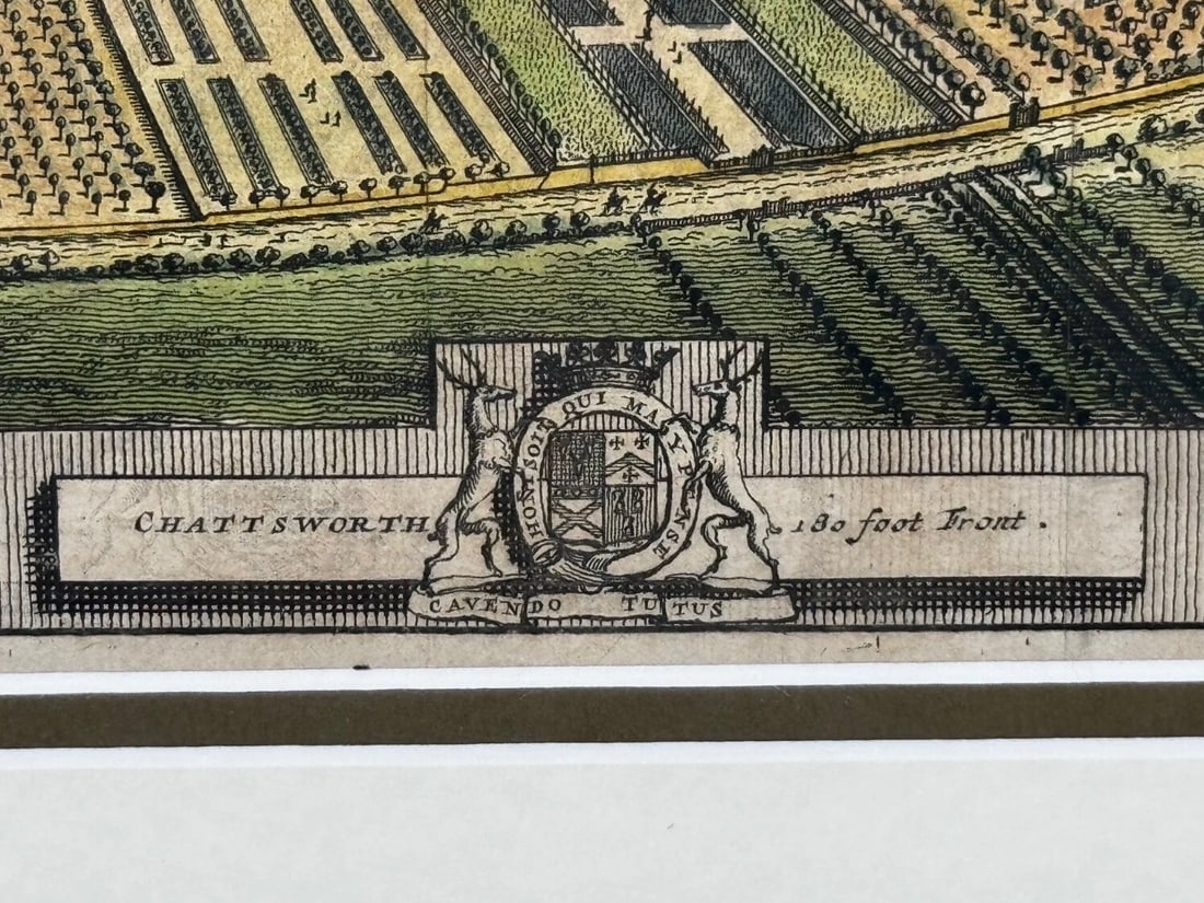Chatsworth House, Derbyshire 18th Century Copper Engraving After Leonard Knyff - 7