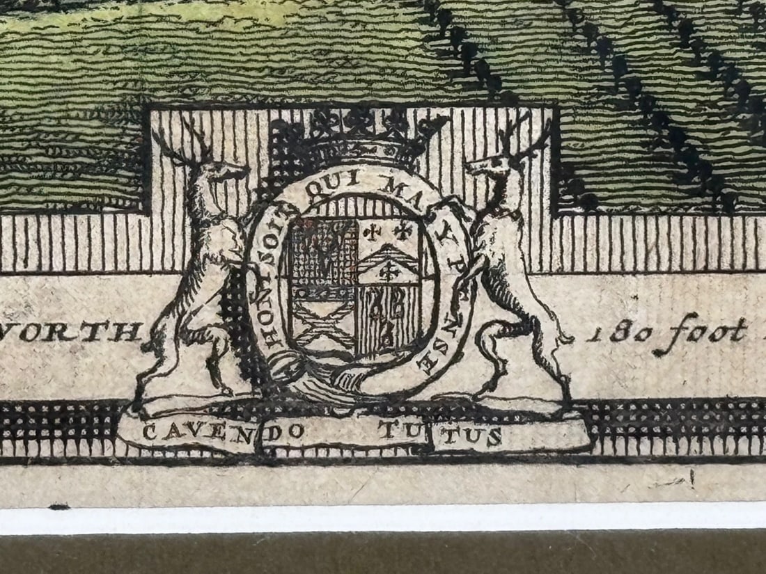 Chatsworth House, Derbyshire 18th Century Copper Engraving After Leonard Knyff - 8