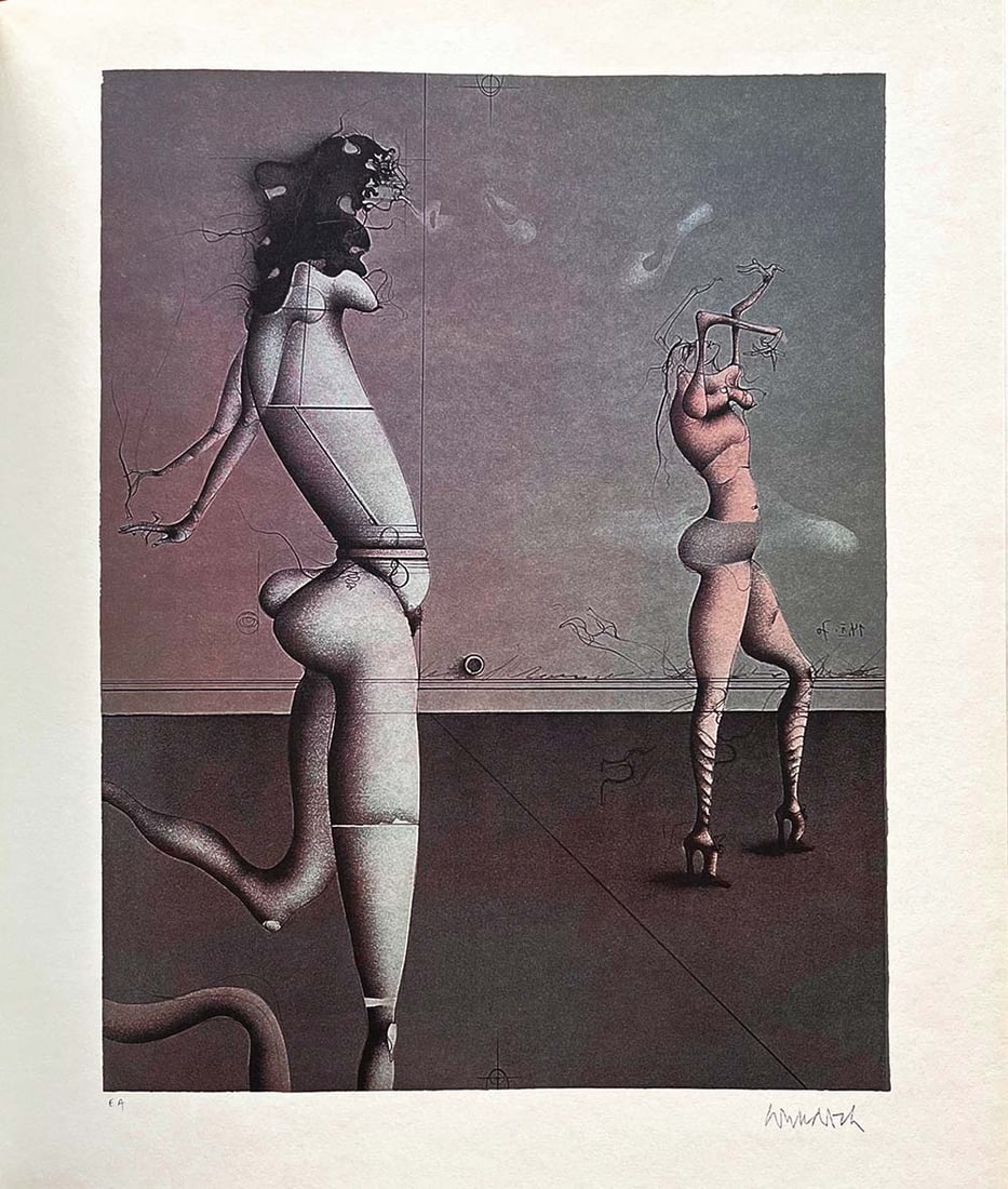 Paul Wunderlich 36 Chasing Girls 1974: Title: Paul Wunderlich 36 Chasing Girls 1974 Description: Paul Wunderlich Country: Germany Title: Chasing Girls - 36 Medium: Photogravure Marks: Signed and E A in the plate Printed: 1974 by Atesa S A 