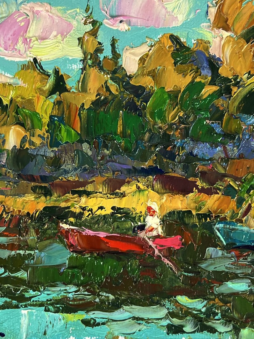 Oil painting On boats along the river Oleksiy Ivanyuk - 6