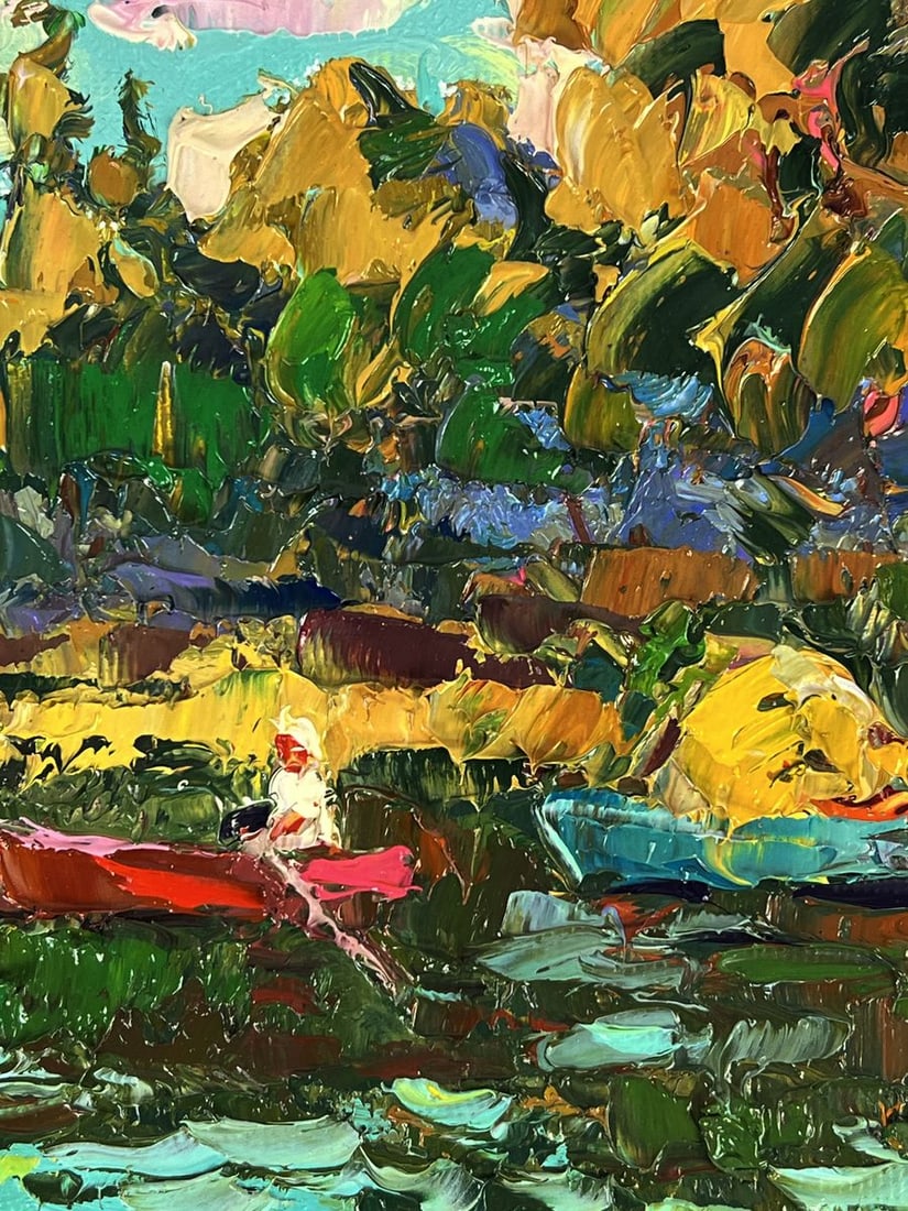 Oil painting On boats along the river Oleksiy Ivanyuk - 7