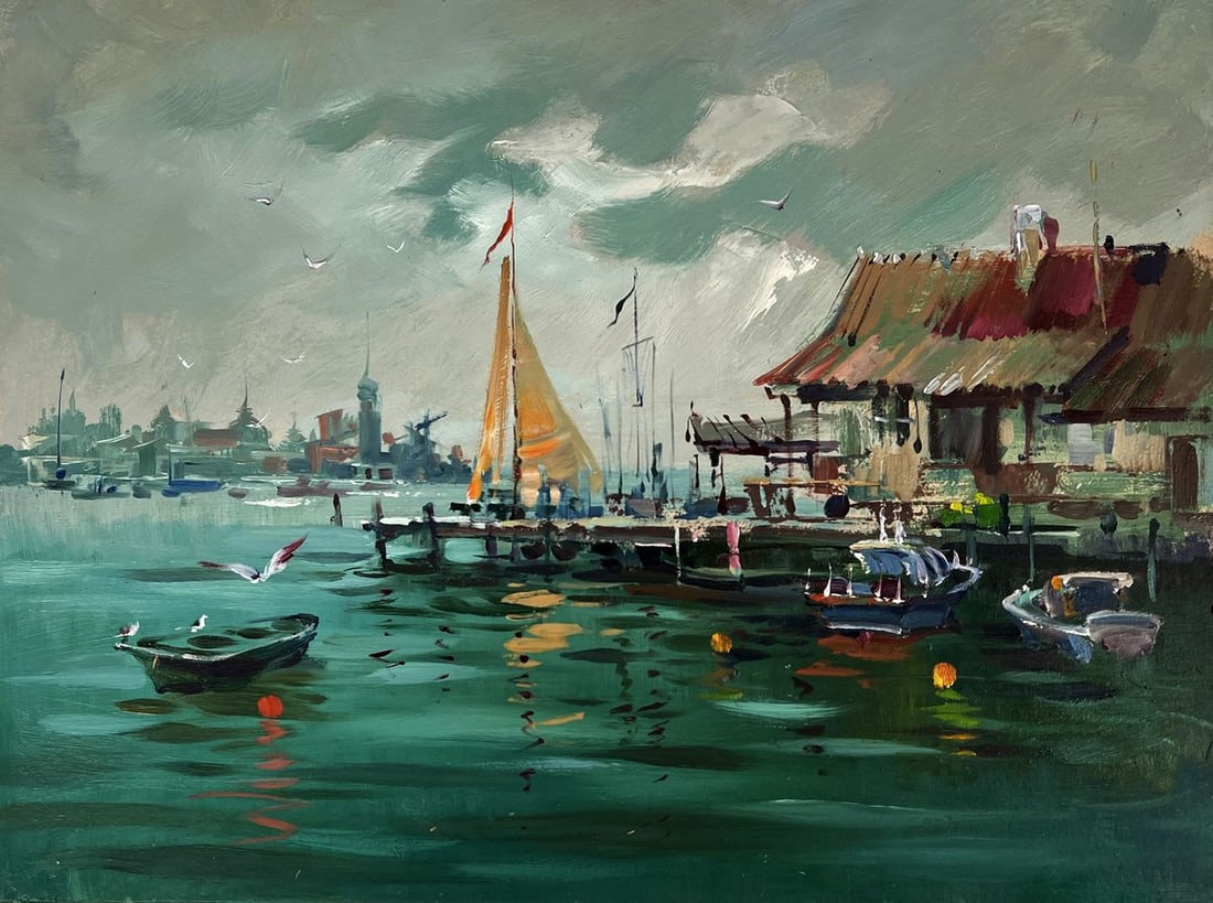 Oil painting Whispers of the Evening Harbor Yuriy Suprunchuk - 3