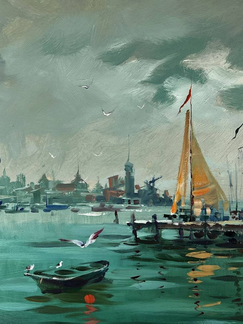 Oil painting Whispers of the Evening Harbor Yuriy Suprunchuk - 4