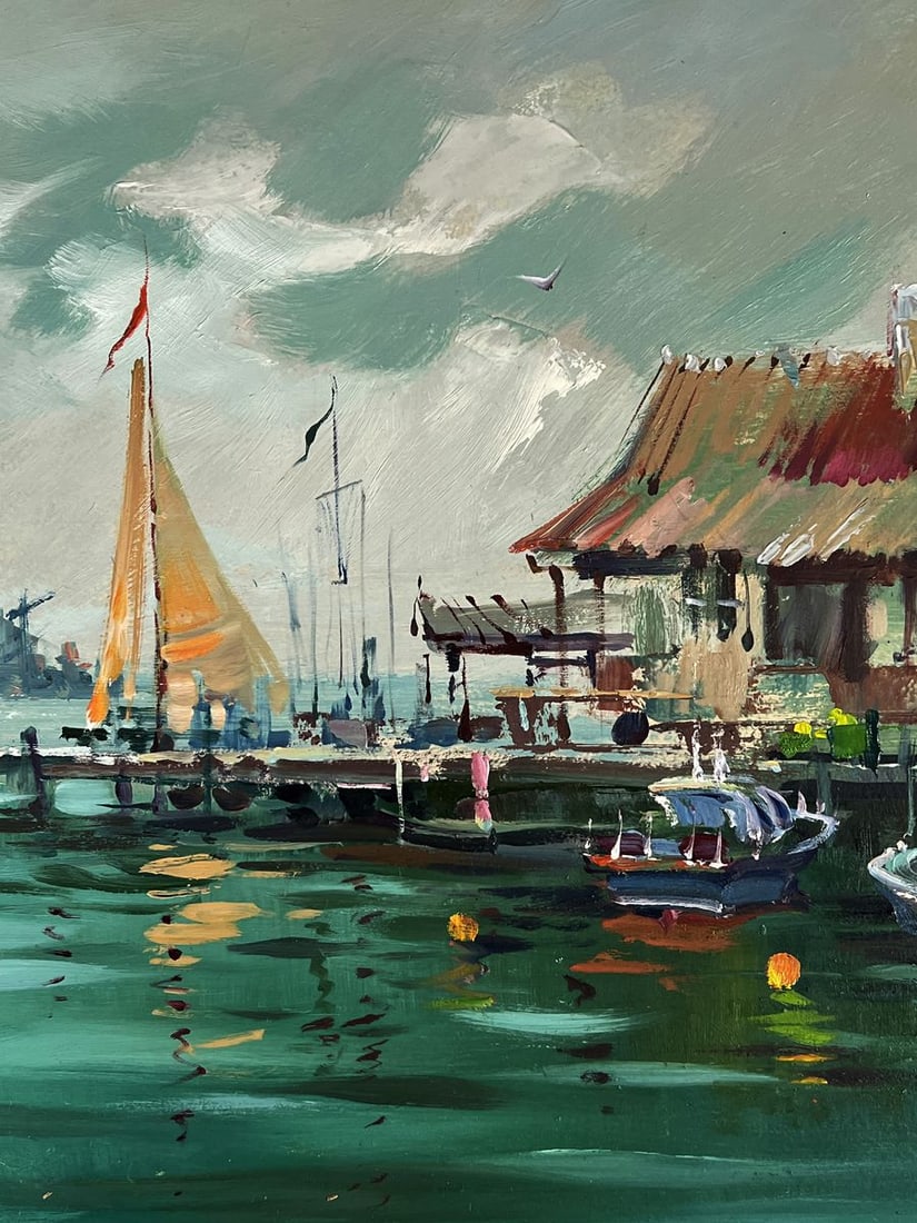 Oil painting Whispers of the Evening Harbor Yuriy Suprunchuk - 8