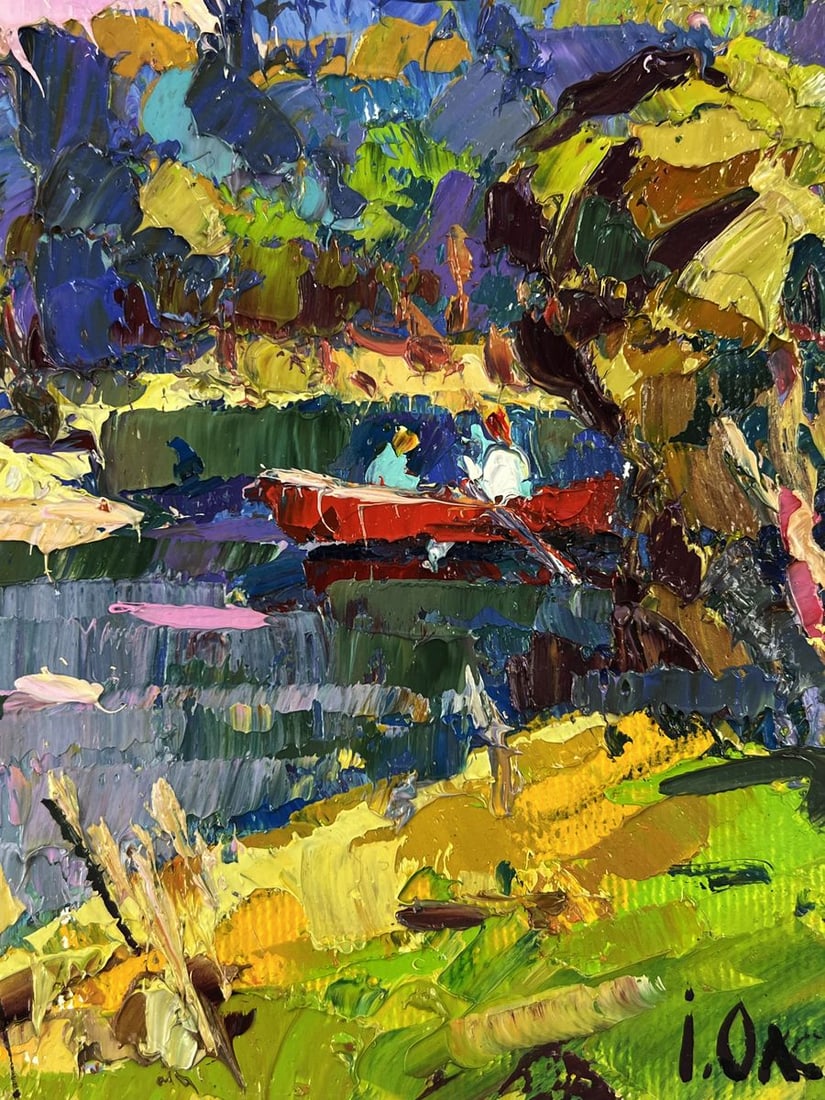 Oil painting In the morning in a boat on the river Oleksiy Ivanyuk - 10