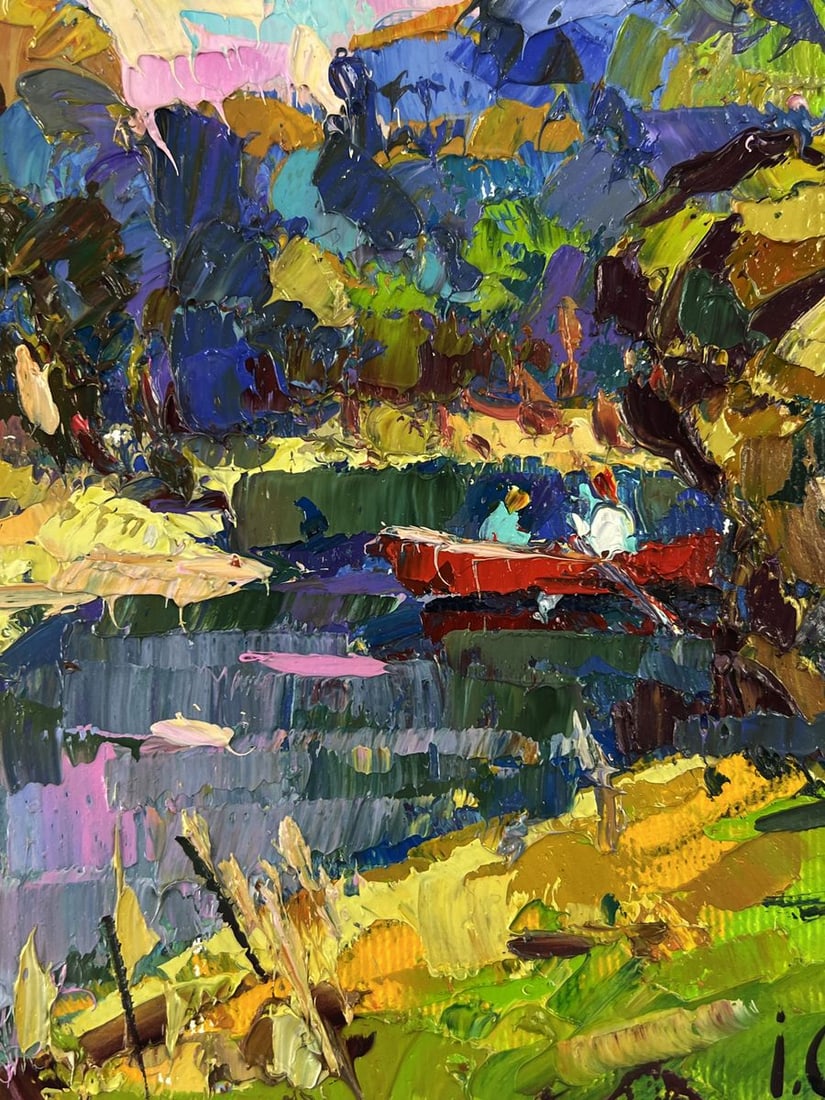 Oil painting In the morning in a boat on the river Oleksiy Ivanyuk - 7