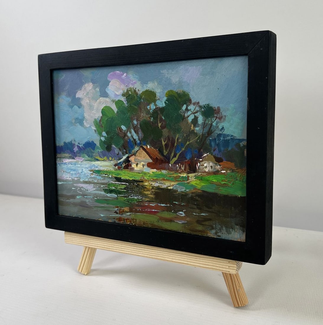 Oil painting The river flows past the village Yuriy Suprunchuk - 2