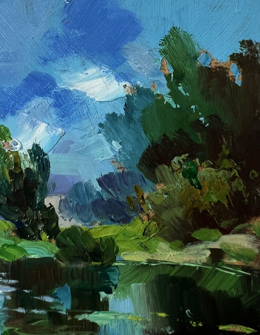 Oil painting Forest river Yuriy Suprunchuk - 4