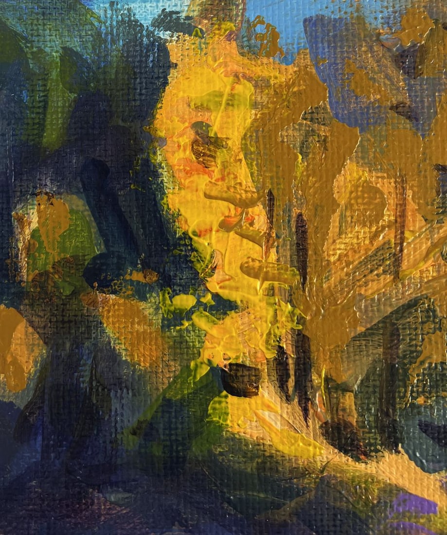 Acrylic painting Fast river in the forest Mykhailo Patskan - 6