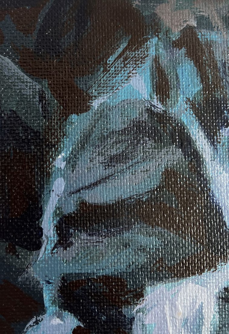 Acrylic painting Mountain waterfall Mykhailo Patskan - 5