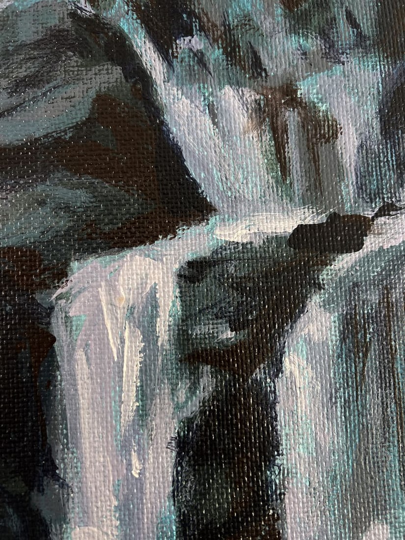 Acrylic painting Mountain waterfall Mykhailo Patskan - 6