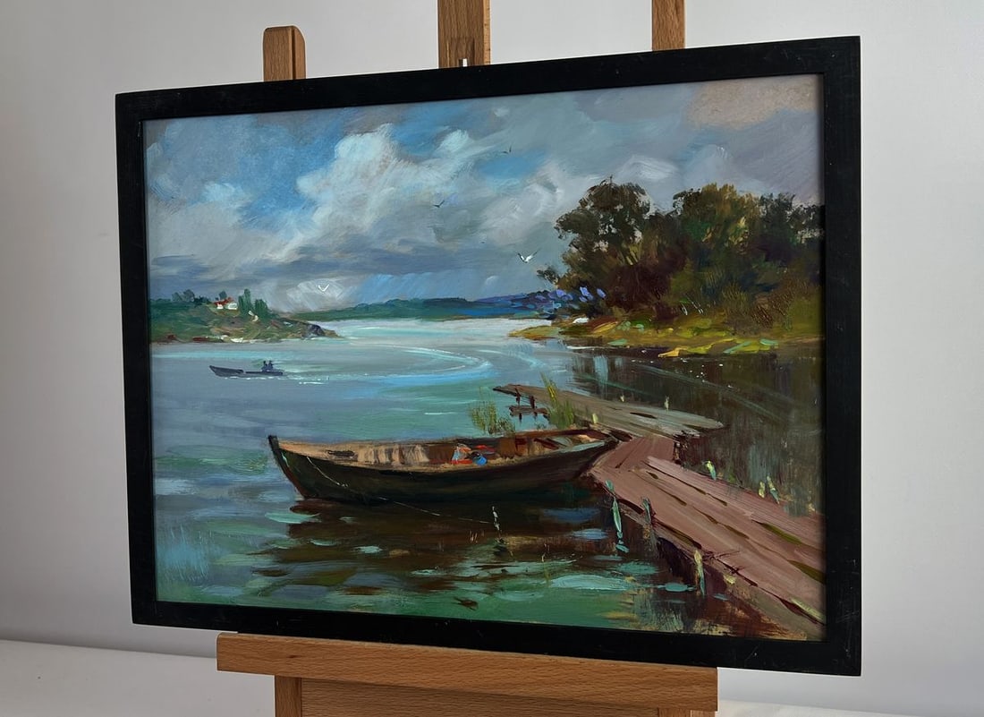 Oil painting On a long river journey Yuriy Suprunchuk - 2